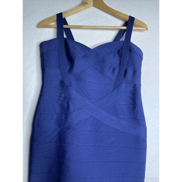 Ribbed Tank Top Dress Size XLarge Blue Polyester Spandex Blend Comfortable Slim - Picture 3 of 6